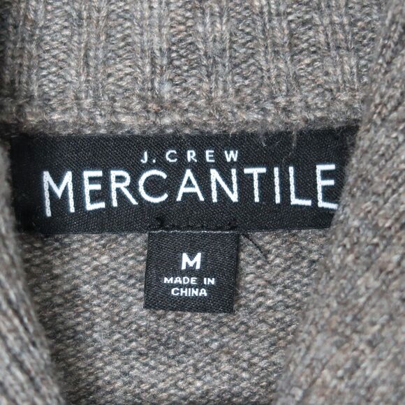 J.Crew Mercantile Mens Sweater Size Medium Brown Lambs Wool Academia Preppy - Picture 3 of 6